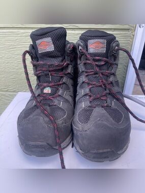 Merrell Men's Black Hiking Boots with Red-Threaded Laces
